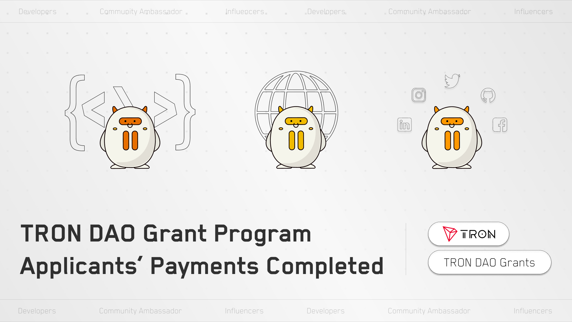 Funds for the TRON DAO Grant Program Distributed to Applicants